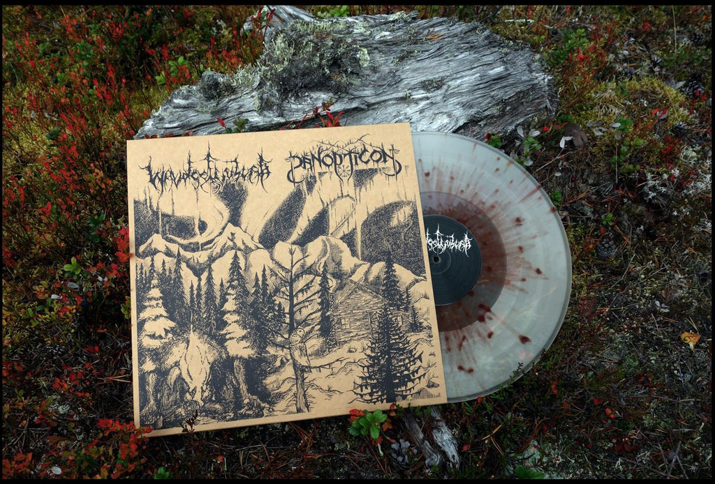 Waldgefluster/Panopticon - Split 12" Clear w/ Brown Splatter